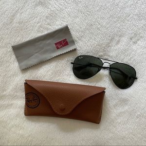 (UNISEX) AUTHENTIC AVATOR RAY-BAN SUNGLASSES W/ CASE + WIPE